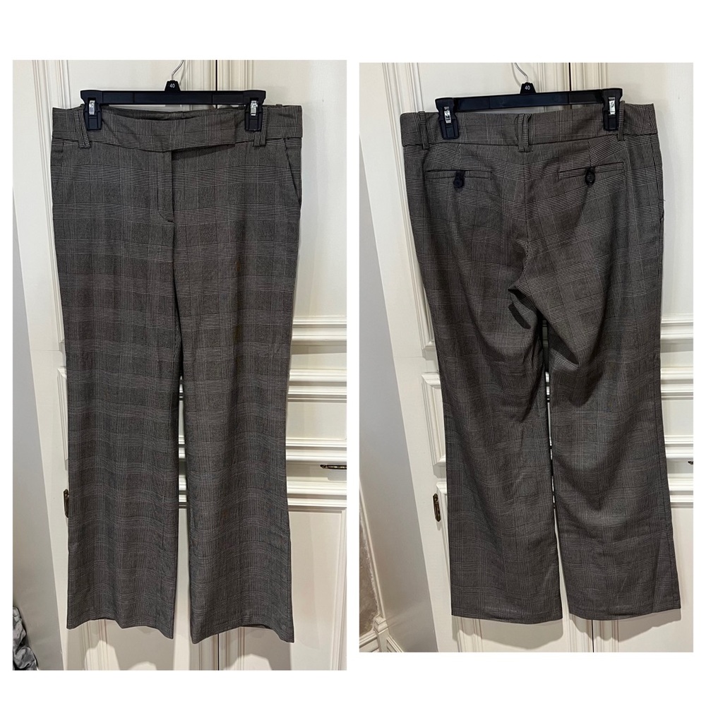 Zara Basic Tweed Pants Brown and Cream Wide Leg Pants Size 8 Academia Preppy
